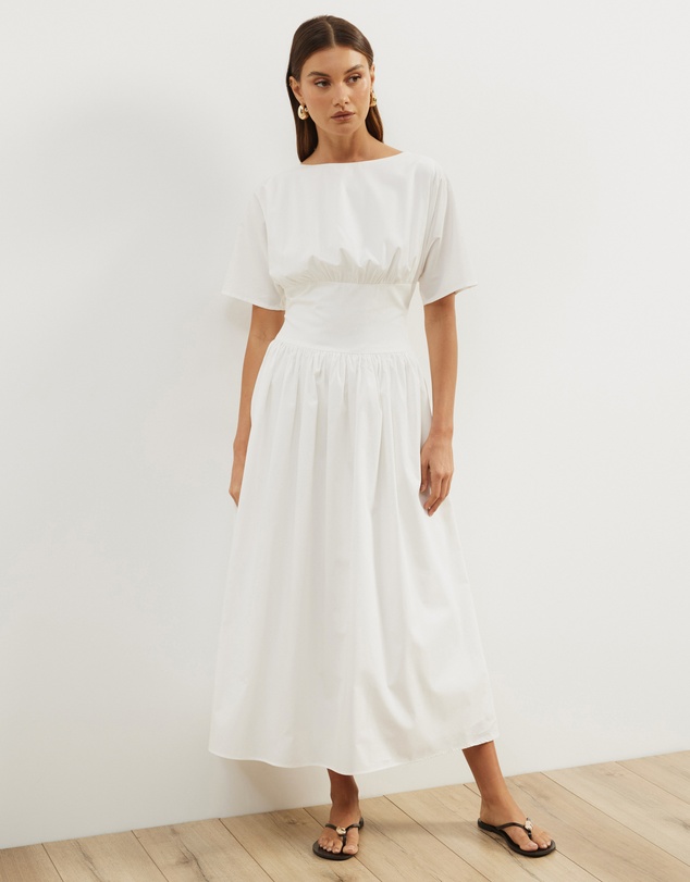 Atmos&Here - Nicky Cotton Poplin Midi Dress