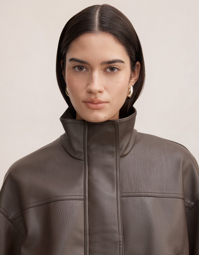 Forever New - Shay Faux Leather Funnel Neck Bomber Jacket