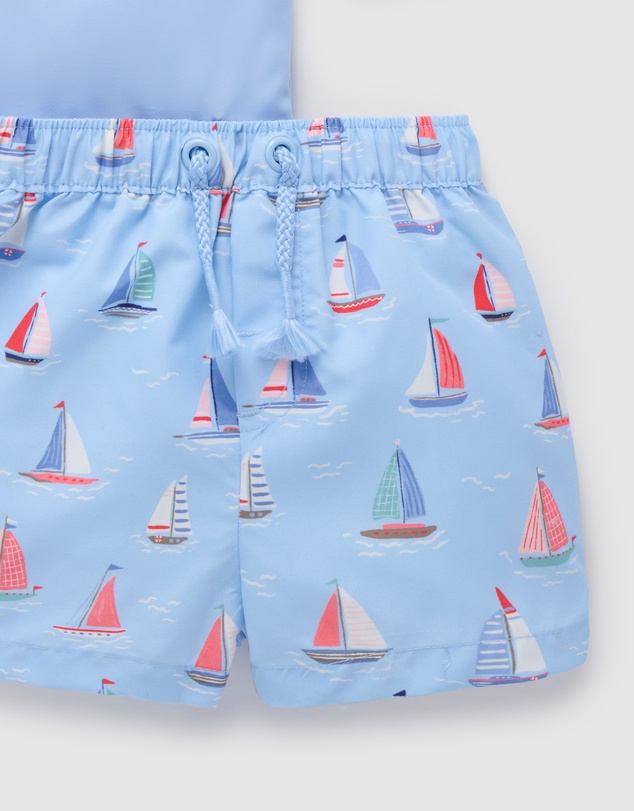 Purebaby - Board Short & Rashie Swim Set- Kids-Babies