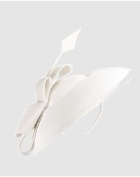 Max Alexander - Saucer White Racing Fascinator Hat