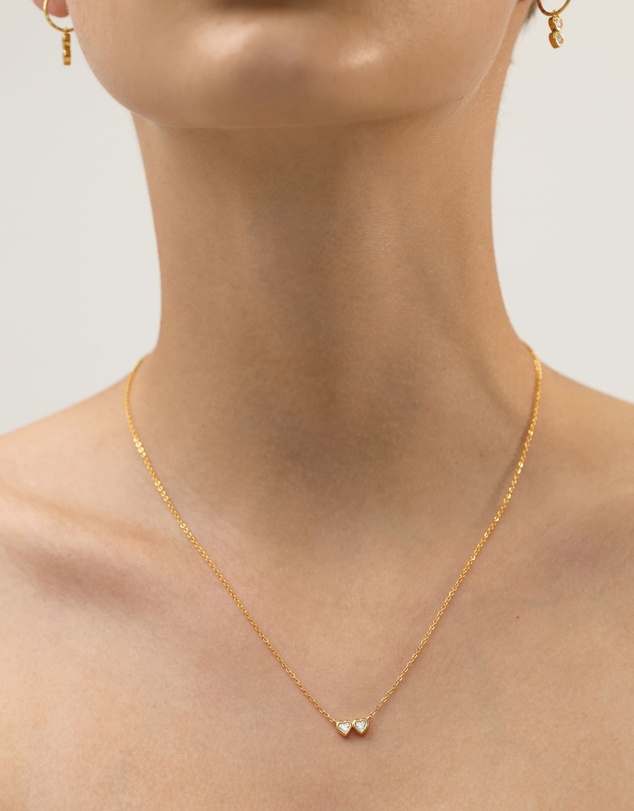 SAINT VALENTINE - Two Of A Kind Heart Necklace - Gold