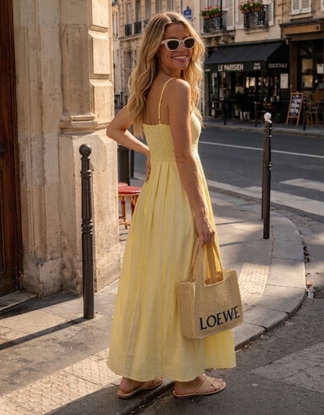 Esther & Co - Rhiannon Dress - Yellow Stripe