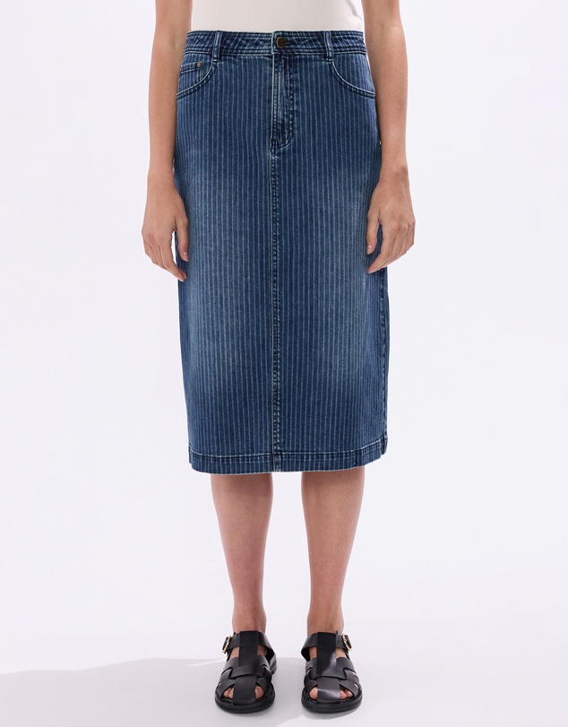 Marcs - Molly Pinstripe Denim Skirt