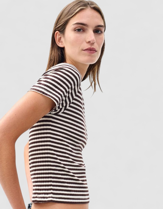 rag & bone - Luca Stripe Rib Baby Tee