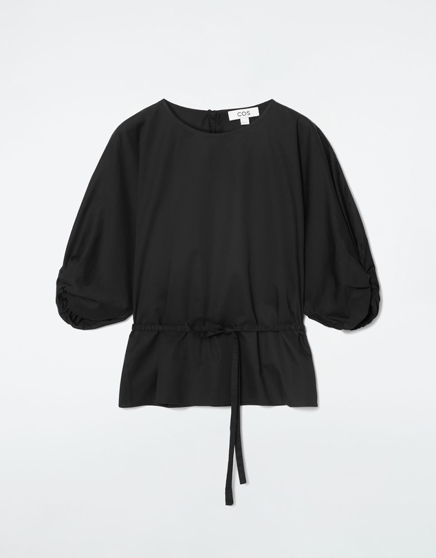 COS - Belted Puff-Sleeve Blouse