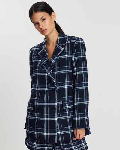 Check Double-Breasted Jacket