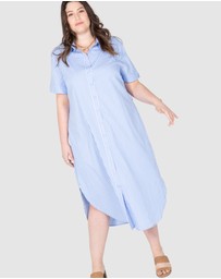 Love Your Wardrobe - Tamsin Stripe Shirt Dress