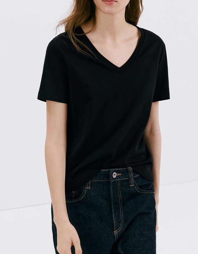 M.N.G - V-Neck Cotton T-Shirt