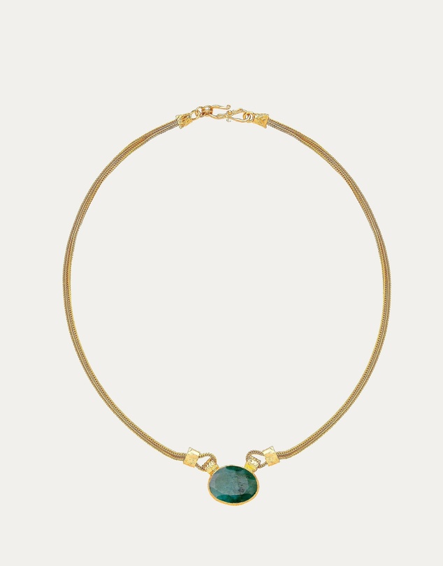 Ottoman Hands - Daphne Emerald Chain Necklace