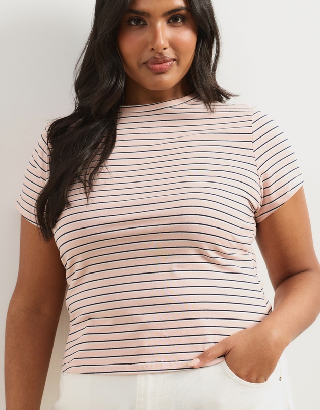 Atmos&Here Curvy - Layla Short Sleeve Stripe Tee