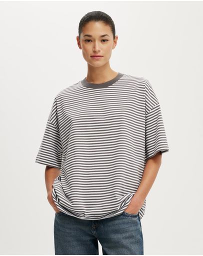 Madi Stripe Burnt Ember & White