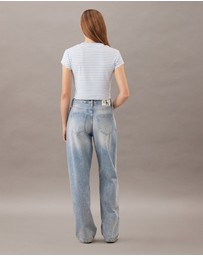 Calvin Klein Jeans - Yarn-Dyed Stripe Monologo Baby Tee
