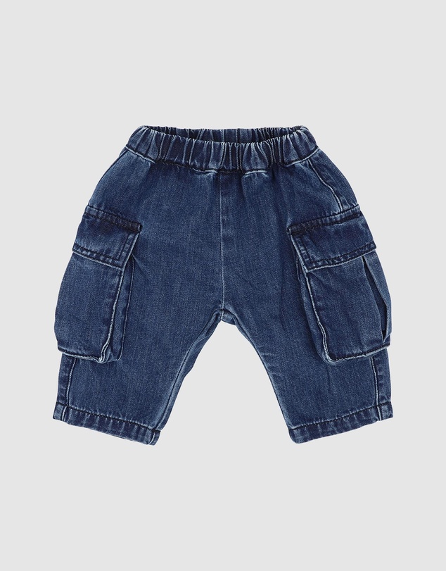 Fox & Finch - Indigo Pull On Cargo Jeans - Babies