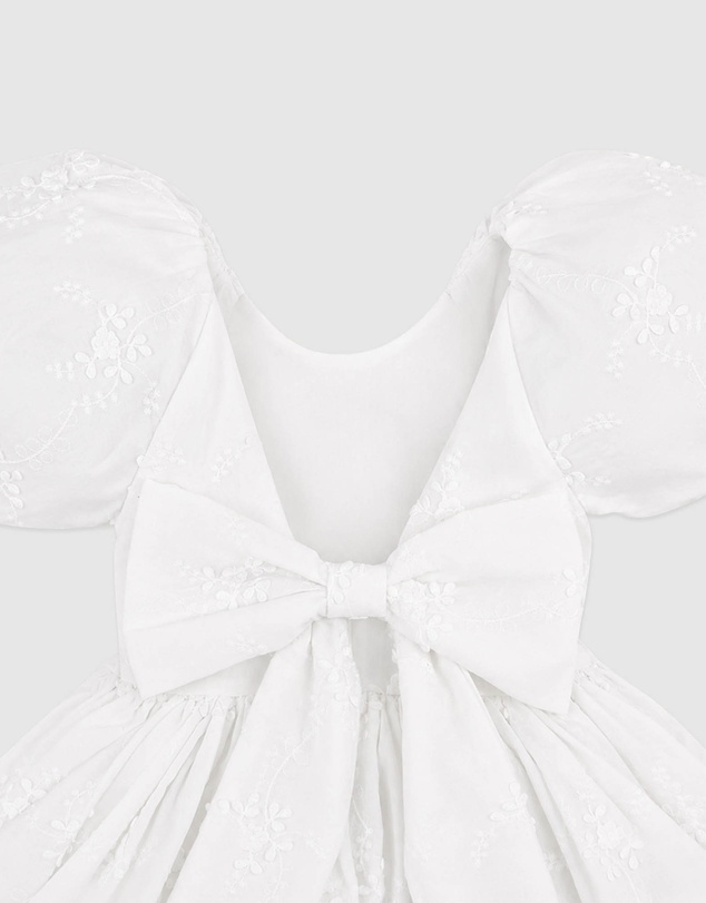 Bebe by Minihaha - Puff Sleeve 3D Floral Emb Dress 3-10Y