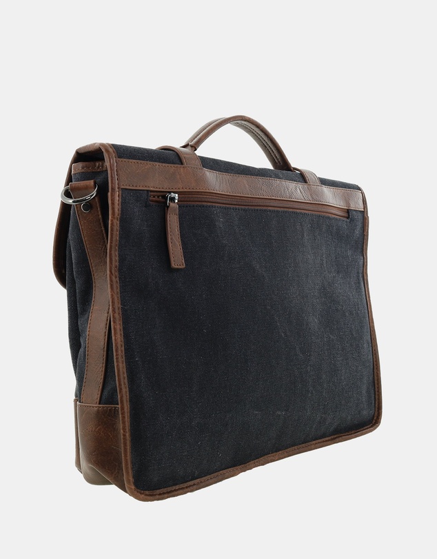 Pierre Cardin - Pierre Cardin Canvas Laptop Satchel Bag