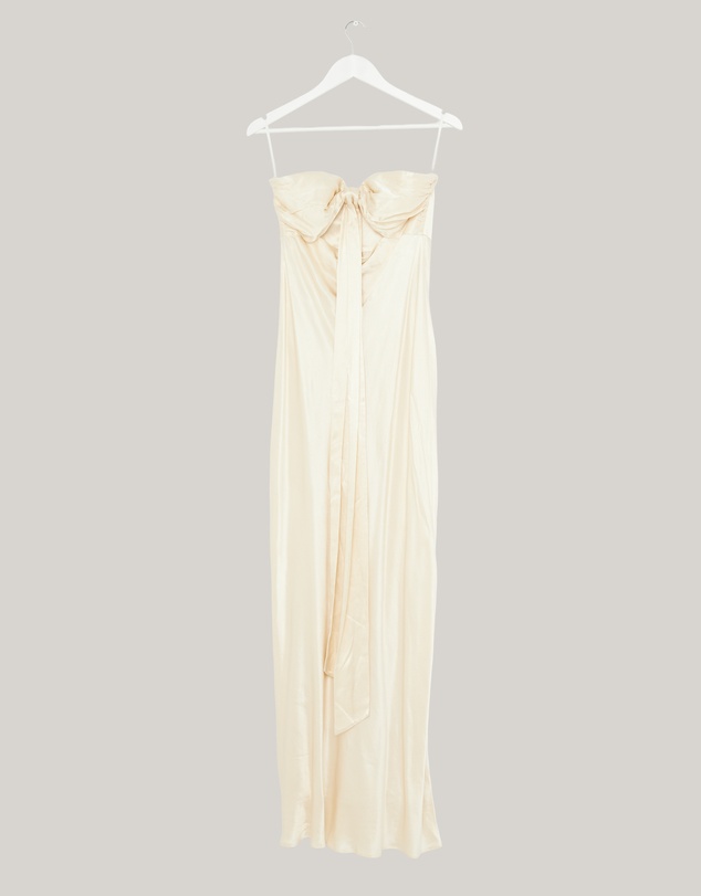Revibe - Repaired Shona Joy La Lune Ruched Halter Maxi Dress - AU 12