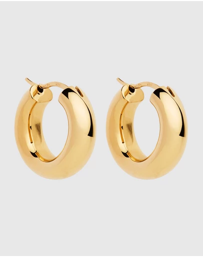 Najo - Cocoon Yellow Gold Hoop Earring
