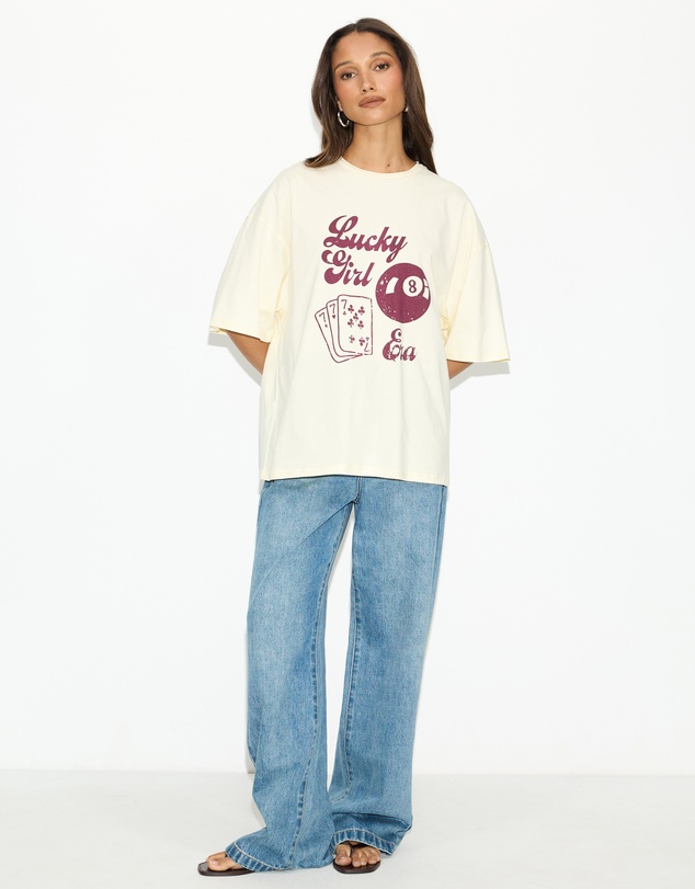 Dazie - Lucky Girl Era Oversized Graphic Tee