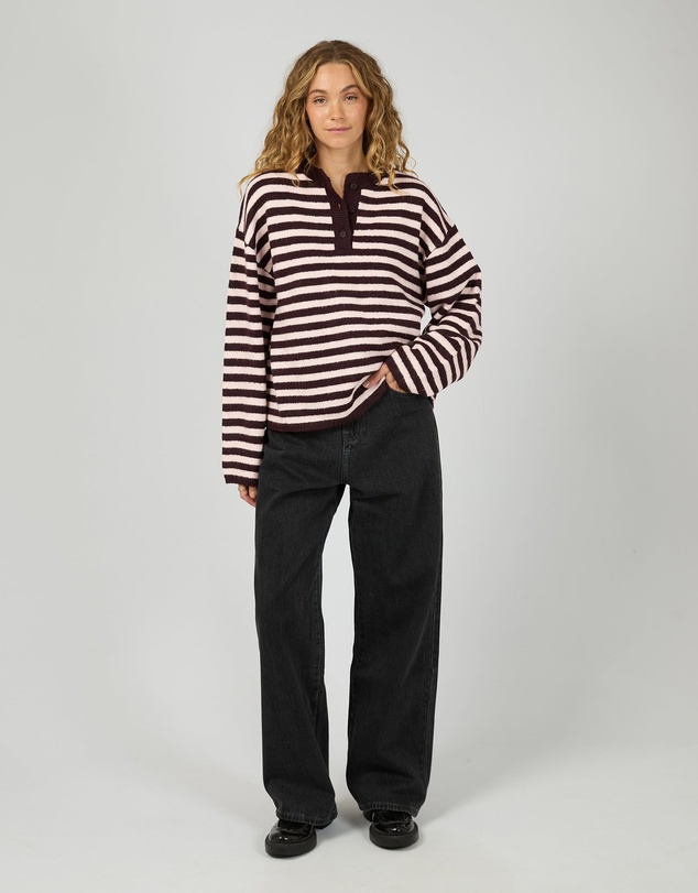 All About Eve - Flossie Stripe Knit Wine