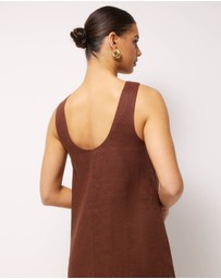 AERE - Maya Linen Relaxed Midi Dress