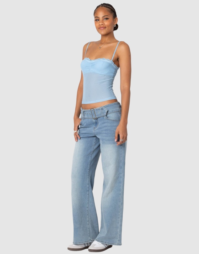 EDIKTED - Elina Sheer Mesh Bra Top