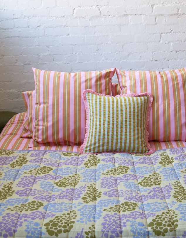 Mosey Me - Pink Quartz Seersucker Cushion Cover