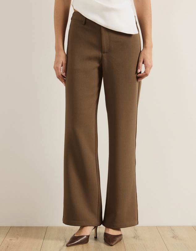 Atmos&Here - Mia Straight Leg Tailored Pants With Piping Detail