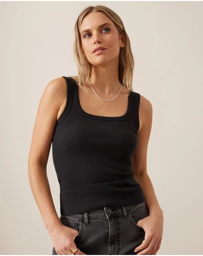 Ceres Life - Zaeli Contour Rib Square Neck Tank