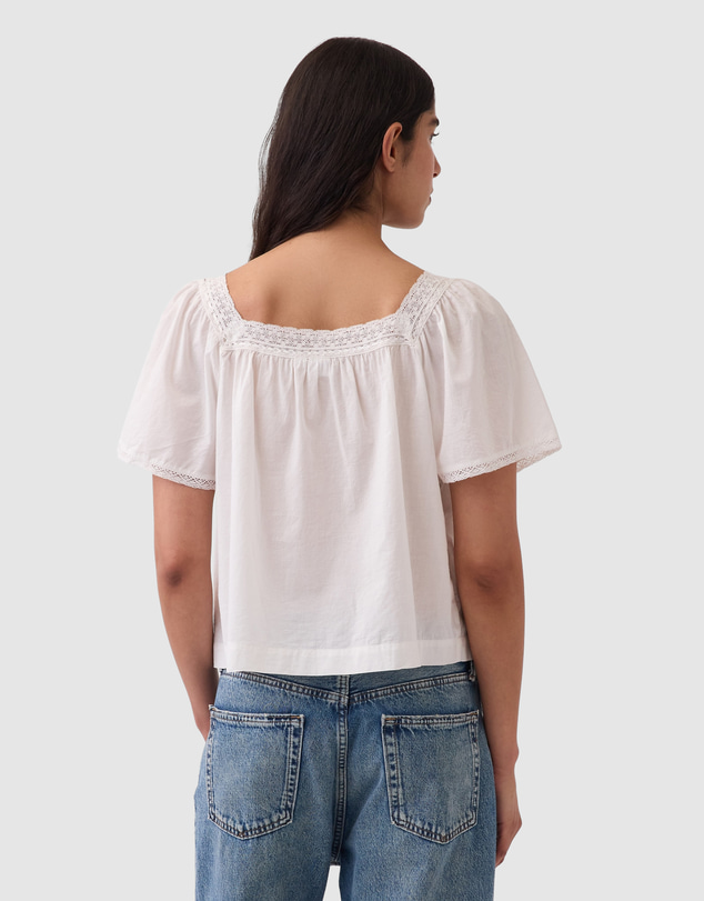 GAP - SS Lace Femme Square Neck Top
