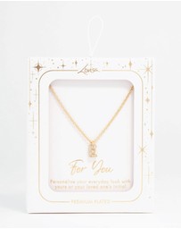 Lovisa - Gold Plated Cubic Zirconia Letter E Necklace