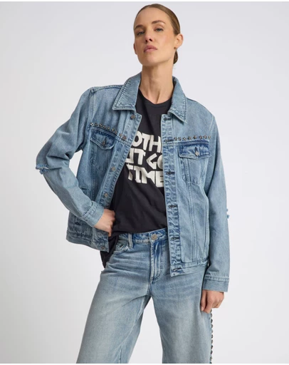 ONE TEASPOON - 25th Anniversary Trucker Studded Denim Jacket - Salty Dog