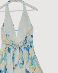 Revibe - Repaired AERE Kira Linen Halter Midi Dress - AU 8