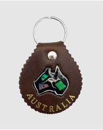 Jacaru - Jacaru 6403 Leather Keyring Round With Opal -
