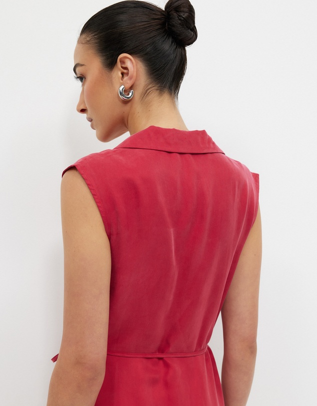 Calli - Cupro Sleeveless Wrap Dress
