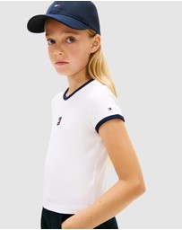 Tommy Hilfiger - Heritage Flag Ribbed Extra Slim T-Shirt - Teens