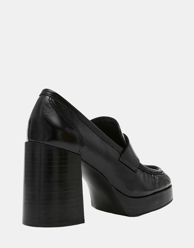 Steve Madden - Munday Black Leather Heels