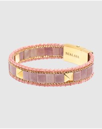 Nialaya Jewellery - Rhodonite Stud Bracelet