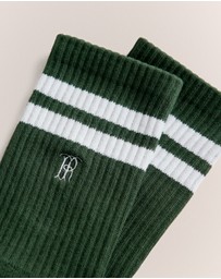 Trenery - Monogram Rib Sport Sock in Winter Moss
