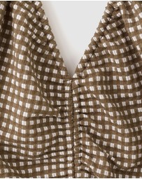 M.N.G - Midi Dress with Ruched Check Detail