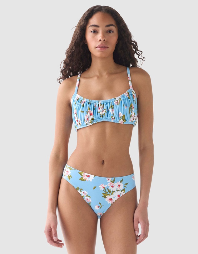 Kate Spade - Spring Daisies Underwired Shirred Bandeau Bikini Top