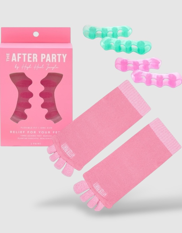High Heel Jungle - The After Party Silicon Gel Toe Separators & Foot Relief Alignment Socks - Value Bundle