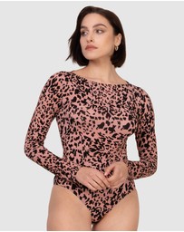 Oh!Zuza - Printed Viscose Boat Neck Long Sleeve Bodysuit
