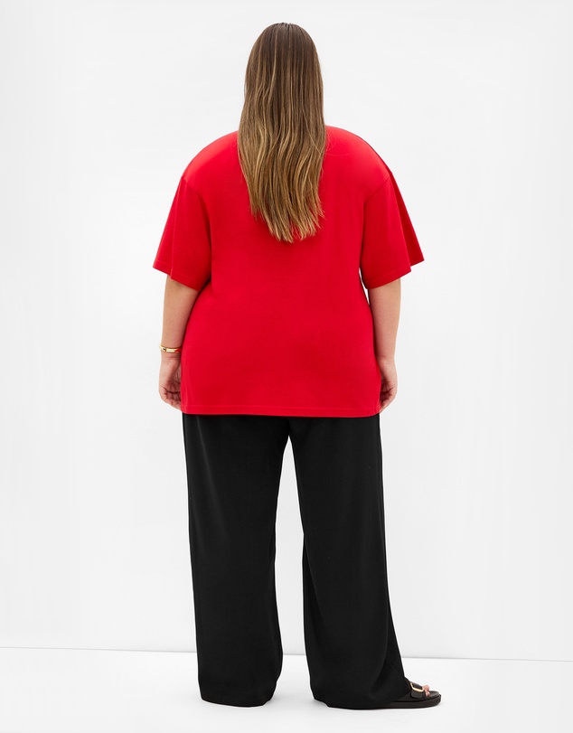 City Chic - Plus size Laid Back Monaco Tee - red