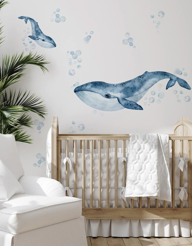 Olive et Oriel - Whales & Bubbles Decal Set