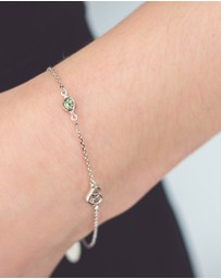 Georgini - Natural Peridot And Two Natural Diamond August Silver Bracelet