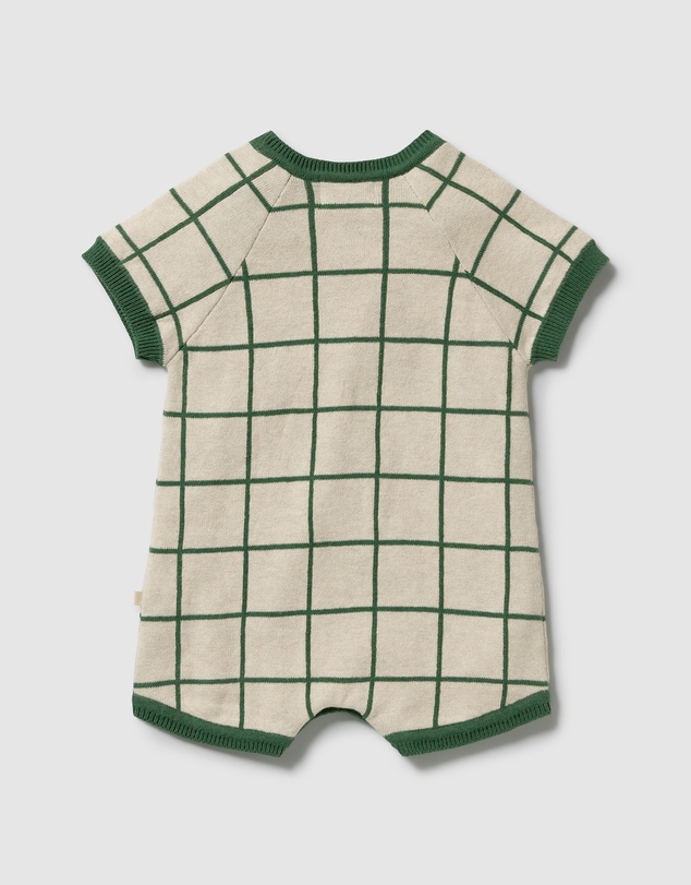 Wilson & Frenchy - Organic Knitted Check Growsuit - Babies