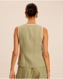 AERE - Sloane Linen Tie Top
