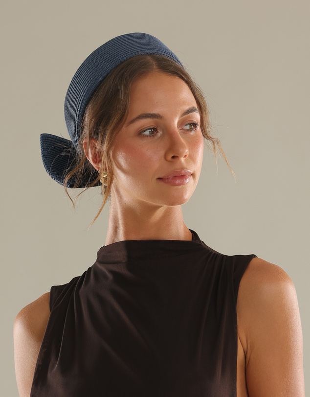 Morgan & Taylor - Tara Racewear Pillbox Hat in Navy Blue