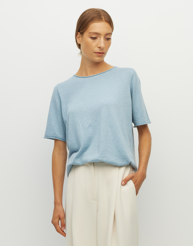 JH Lounge - JHL Crew T (Fine Cotton Cashmere) Mineral Marle