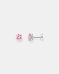 THOMAS SABO - Ear studs with big, pink zirconia
